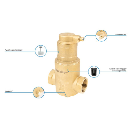 Separator mikropęcherzy AFRISO FAR 313, do C.O., do klimatyzacji, 10 bar / 110'C, 1 1/4'' (GW)Instalacje i źródła ciepła
