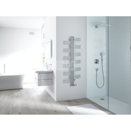 Grzejnik drabinkowy ZEHNDER Yucca Asym, wym. 1304 x 478 mm, kolor chrom, moc 371W