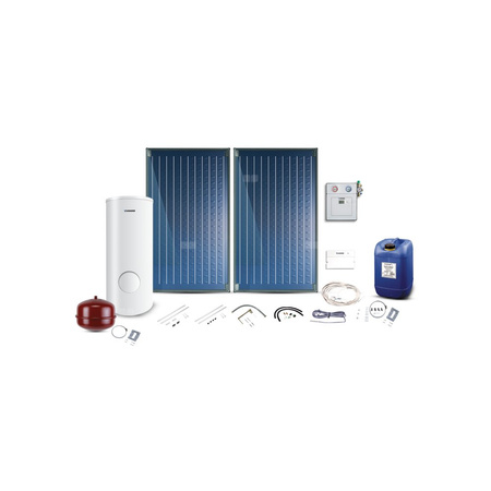 Pakiet solarny z 2 kolektorami słonecznymi SO5000TF FKC-2S oraz biwalentnym 300 litrowym zasobnikiem