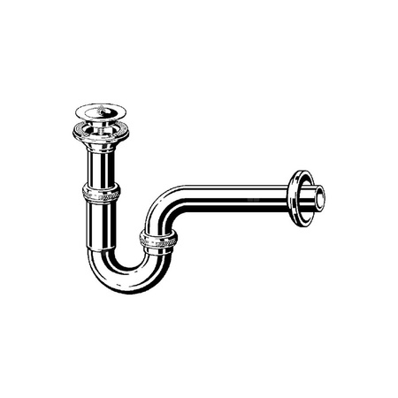 Syfon rurowy mosiądz chrom., nr wzoru 5612 G: 1¼ DN: 32