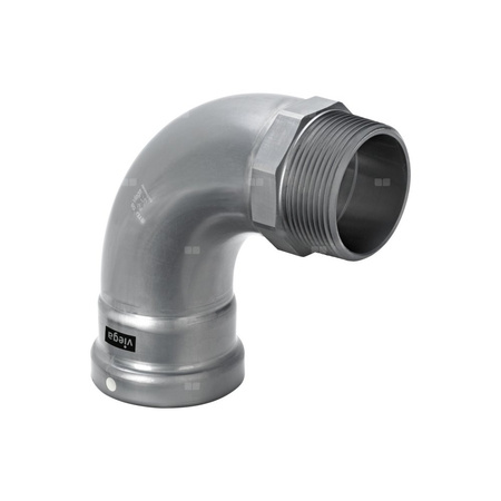 Megapress S XL-łuk przejściowy 90 st. stal niestopowa, powłoka cynkowo-niklowa, nr wzoru 4214XL dopuszczenie VdS DN: 80 D: 3 R: 3