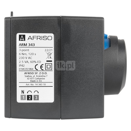 Siłownik elektryczny 230 V AC, 120 s, 6 Nm AFRISO ARM 343 ProClick