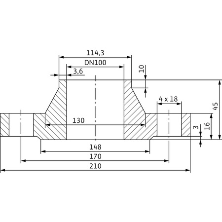 Zestaw przeciwkołnierzy stal nierdzewna, przył. DN 100 dł.210mm szer.210mm WILO
