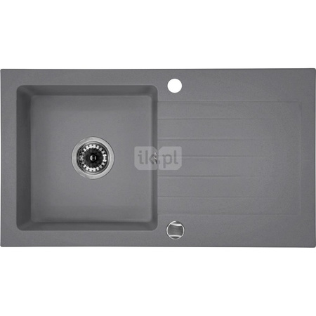 Deante Zorba Zlewozmywak 1-komorowy z ociekaczem - szary metalik