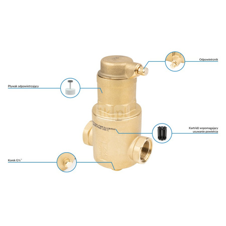 Separator mikropęcherzy AFRISO FAR 312, do C.O., do klimatyzacji, 10 bar / 110'C, 1'' (GW)Instalacje i źródła ciepła