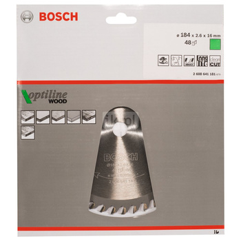 Tarcza pilarska Optiline Wood PIŁA TARCZ.-H OPTI 184X2.6X16Z48