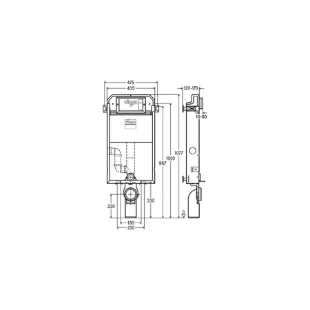 Prevista Pure-blok do WC z przyłączem wentylatora 1077 mm przeznaczenie: do wbudowania i zabudowania, nr wzoru 8512.31 H zab.: 1077