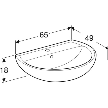REKORD Umywalka 65 owalna, z/o, z/p