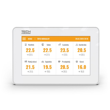 Bezprzewodowy panel kontrolny do listwy L-8e (montaż podtynkowy, kolorowy wyświetlacz) biały, model M-8n