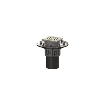 Wpust Ecoguss DN100, odpływ pionowy, z kratką szczel/ramą nierdzewną 120x120