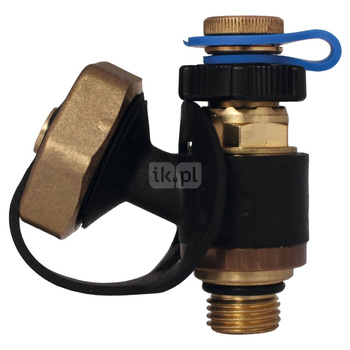 Zawór regulacyjno-pomiarowy HERZ ze spustem mosiądz (niebieski), 1/4'' GZ