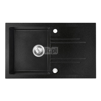 MEZZO II zlewozmywak granitowy 1-komorowy 48/78, grafit shine