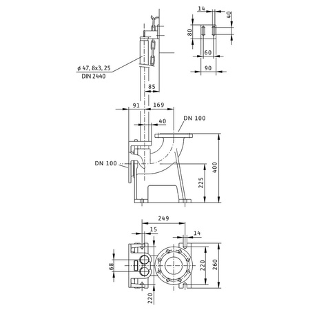 Stopa sprzęgająca żeliwo, przył. DN 100 dł.420mm szer.535mm WILO