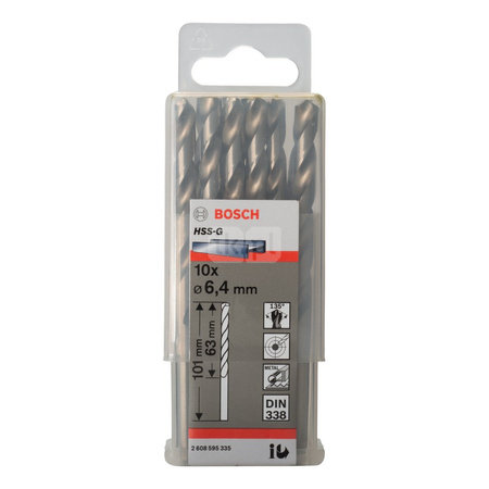 WIERTŁO STAND. HSS-G ŚR.6,4X63X101MM 10S