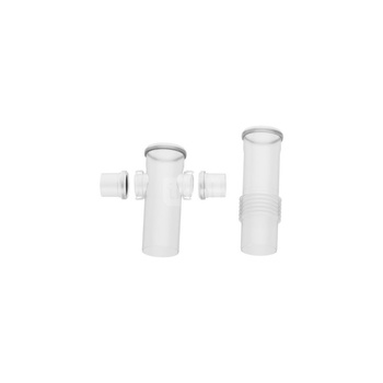 Zestaw dodatkowy C(14)3x (3188), pionowy zestaw spalinowy fi160 dwóch kotłów, tworzywo polimerowe PP:czwórnik fi80/fi80/fi160/fi160, przewód z kompensacją fi160 L = 442 mm