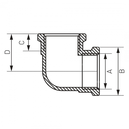 Kolano 90' FERRO, mosiądz (chrom), 3/8'' (GW)