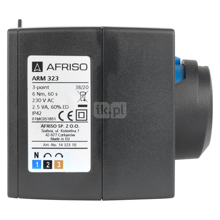 Siłownik elektryczny 230 V AC, 60 s, 6 Nm AFRISO ARM 323 ProClick