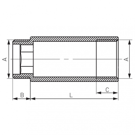 Przedłużka FERRO, mosiądz (żółta), 3/4'' (GZ x GW), 30 mm