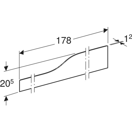Osłona dekoracyjna, przednia, do umywalki Geberit Bambini, do 4 baterii umywalkowych, głębsza umywalka po lewej stronie, zielona
