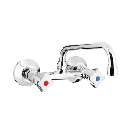 Bateria umywalkowa ścienna KFA Armatura STANDARD, chrom 510, montaż natynkowa