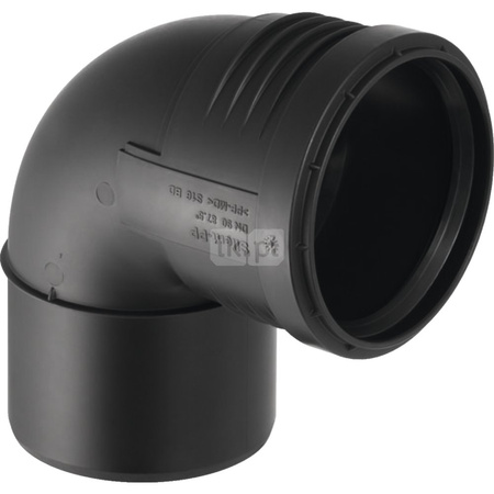 Kolano 87.5' GEBERIT Silent-PP, PP / PP, 50 mm, DN 50 x 50 mm x DN 50 (końcówka wciskowa x mufa wciskowa), (głębokość: 28 mm) z uszczelką