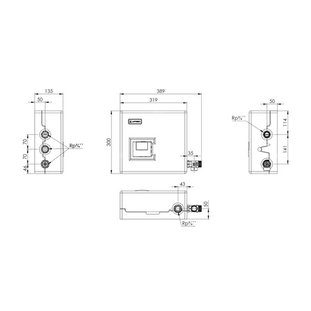 Grupa pompowa do cyrkulacji ciepłej wody użytkowej WZS 100, ATM Kvs 2,5 m3/h