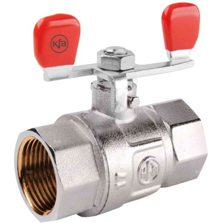 Zawór kulowy KFA Armatura mosiądz, PN 20 3/4'' gw x gw, uchwyt: motylek