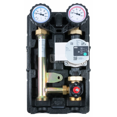 Grupa pompowa AFRISO PrimoTherm K 180-2 DN25 WP 3-WM-R GZ x GW 1 1/2'' x 1'', z zaworem mieszającym, z izolacją, z pompą obiegową