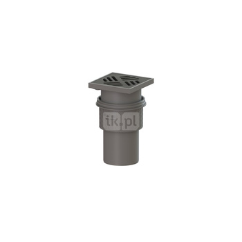 Wpust piwniczny z PP, z rusztem 150x150, bez syfonu, odpł.pionowy