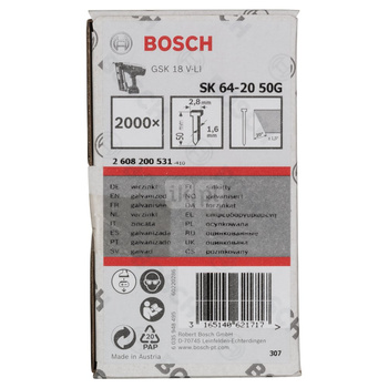 GWÓŹDŹ SK64-20 50G 1.6MM 2'000 PC