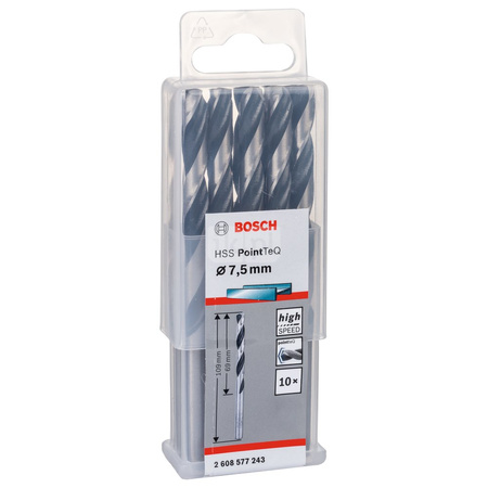 WIERT. HSS POINTTEQ 7.5MM 10PC