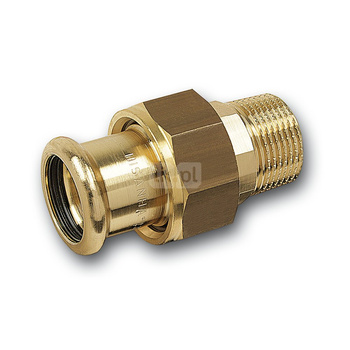 Śrubunek SANHA PURAPRESS trzyczęść., Cu, 22 mm x 3/4'' (zw x GZ)