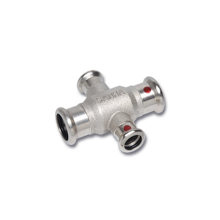 Czwórnik SANHA Therm jednopłaszczyznowy stal 22 mm x 22 mm x 12 mm x 12 mm, zw x zw x zw x zw