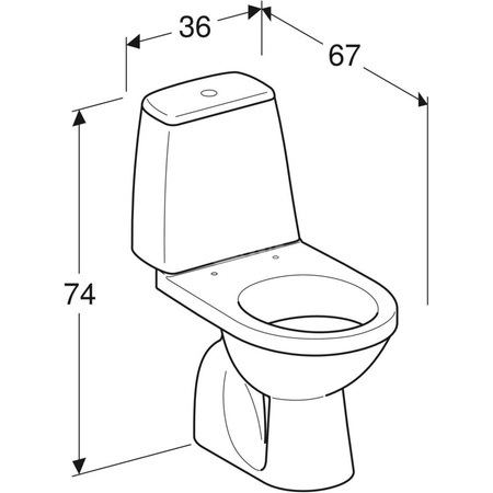 SOLO Zestaw: miska ustępowa kompaktowa odpływ pionowy, spłuczka z armaturą 3/6l, b/deski