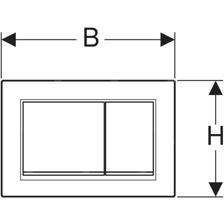 Przycisk uruchamiający Geberit Omega30, przedni/górny, biały-złoty-biały
