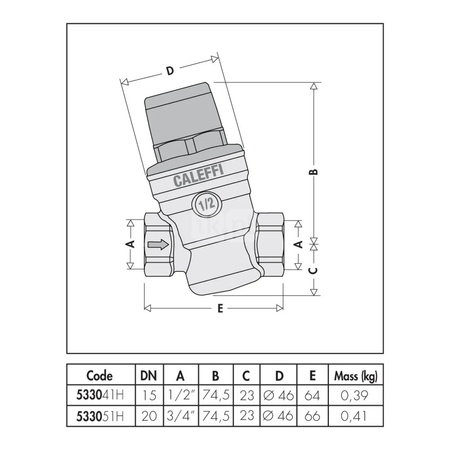 Regulator ciśnienia – wersja skośna, 3/4" praca w wysokiej temperaturze