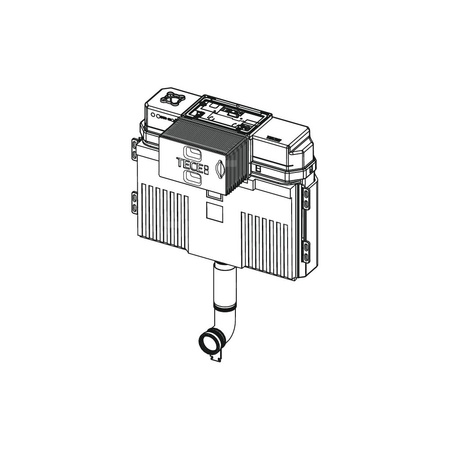 Spłuczka podtynkowaTECETECE, 513 x 499 x 141 mm, uruchamiana od góry, uruchamiana od przodu, z kolanem odpływowym 185mm