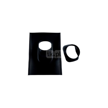 Płyta dachowa czarna DN 100/60 x 125/80 o nachyleniu 25-45 st.,  z elastyczną osłoną u dołu