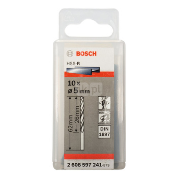 Wiertła do blach HSS-R, DIN 1897 5,0x62 10 szt.