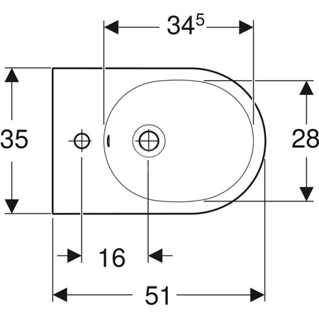 Stojący bidet Acanto przylegający do ściany