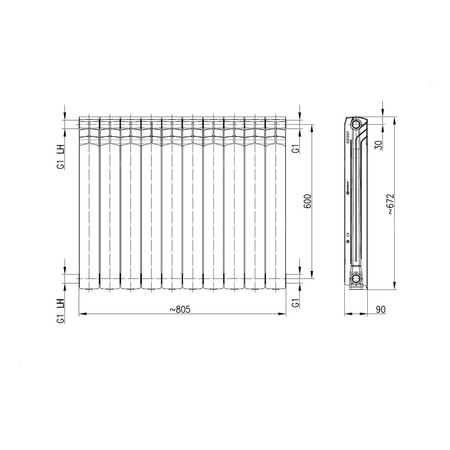 Grzejnik aluminiowy G600F/10 czarny