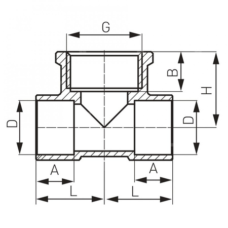 Trójnik FERRO mosiądz 15 x 1/2'' x 15 (mufa do lutowania x GW x mufa do lutowania)