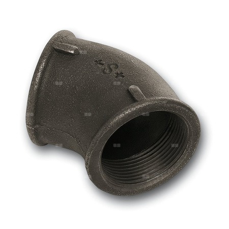 Kolano 45' SANHA 120#, żeliwo (czarny), 1'' (GW)