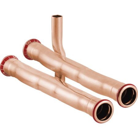 Trójnik GEBERIT Mapress Kupfer dla powrotu z grzejnika Cu 22 mm x 15 mm x 22 mm (mufa zaciskowa x lz x mufa zaciskowa)