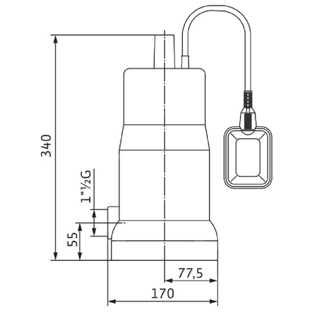 Pompa zanurzeniowa do ścieków WILO Initial Drain 13-9 polipropylen 1 x 230 V, moc 0.75 W 50 Hz
