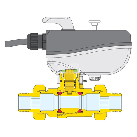Dwudrożny zawór z napędem 1 1/4" 230V
