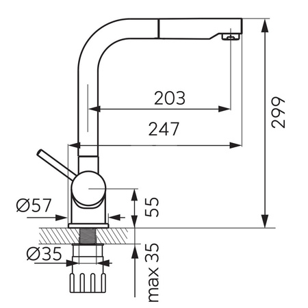 TOLEDO zlewozmywakowa z wyciąganym natryskiem, chrom
