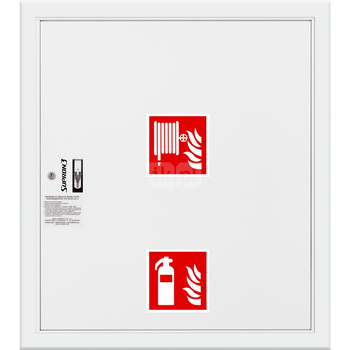 Hydrant DN25 wnękowy z miejscem na gaśnicę pod zwijadłem, wąż 30m, zamek patent, RAL 9003