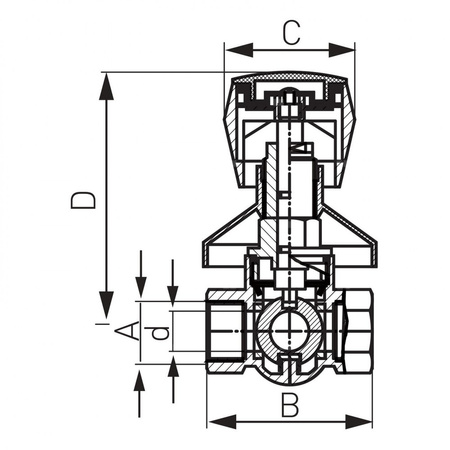 Zawór kulowy FERRO Podtynkowy z rozetą 3/4'' GW, uchwyt: pokrętło
