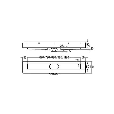 Advantix-odpływ liniowy - korpus stal nierdzewna 1.4301, nr wzoru 4982.20 L: 1200